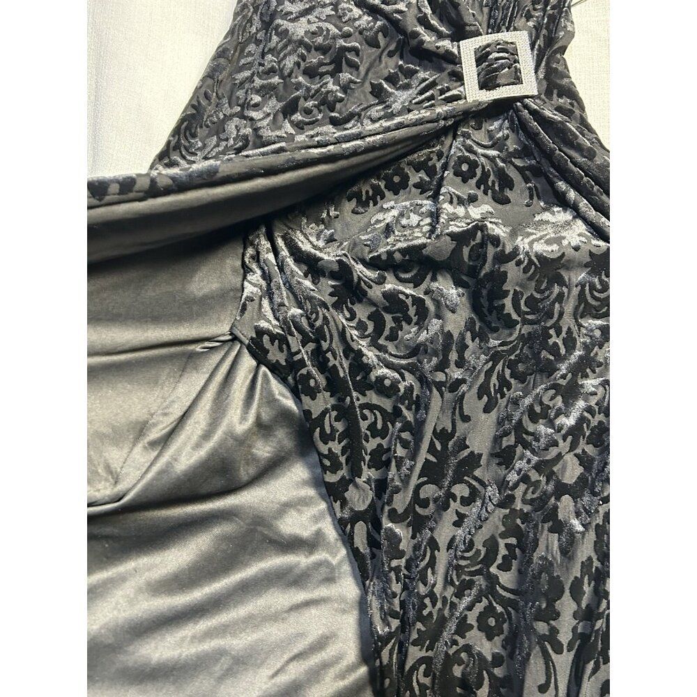Zara Velvet Feel Printed Asymmetrical Dress with Side Buckle Size Large - Picture 11 of 16